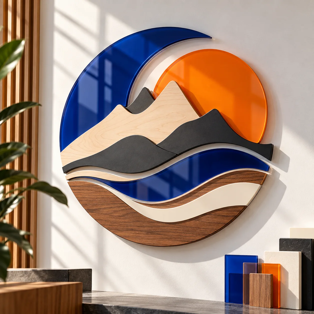 Concept image of layered acrylic and wood signage